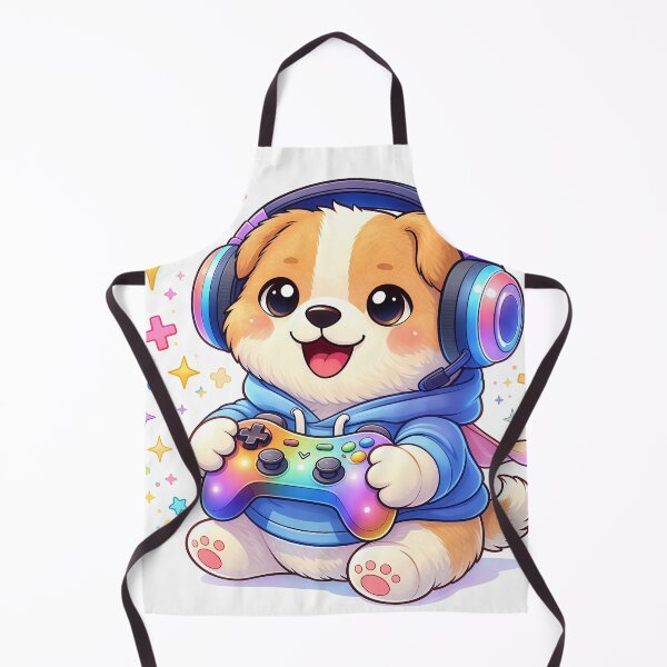 Item preview, Cute Gamer Puppy with Controller | Kawaii Gaming Dog Cartoon Illustration designed and sold by Furfolkz.
