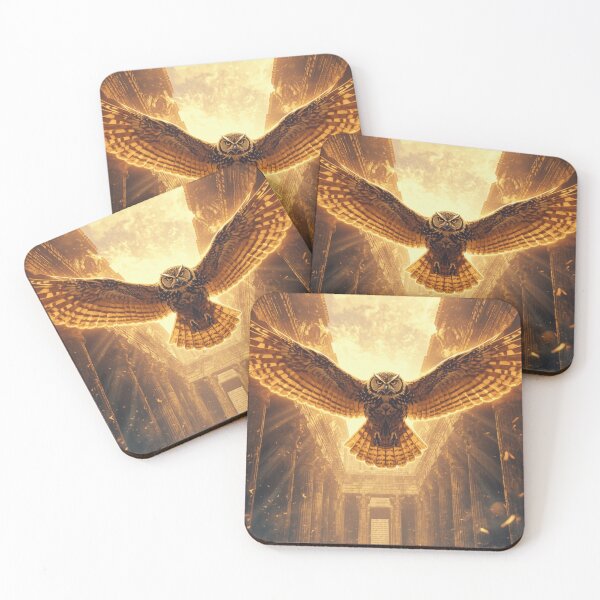 Item preview, Mystic Temple Owl – Glowing Ancient Guardian designed and sold by Mitaudesign.