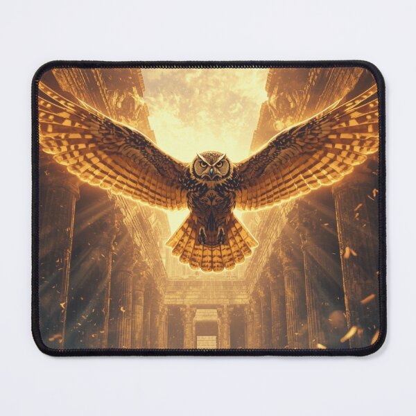 Item preview, Mystic Temple Owl – Glowing Ancient Guardian designed and sold by Mitaudesign.