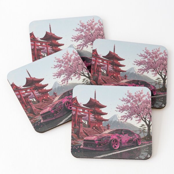 Item preview, Red Pagoda & Pink Sakura JDM Car designed and sold by RakyLaky.