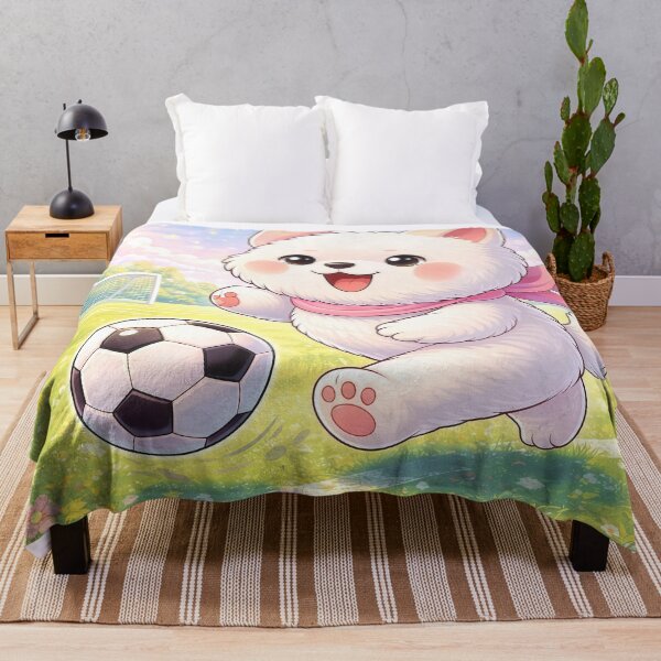Item preview, Cute Soccer Puppy Playing Football | Kawaii Dog Sports Cartoon Illustration designed and sold by Furfolkz.