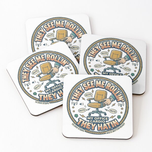 Item preview, They See Me Rollin' Funny Office Chair Cardio Meme Badge designed and sold by Wear Sculpt.
