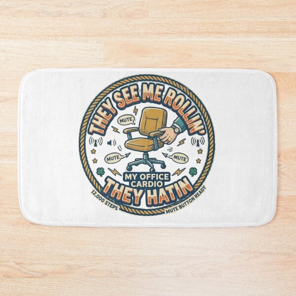 Item preview, They See Me Rollin' Funny Office Chair Cardio Meme Badge designed and sold by Wear Sculpt.