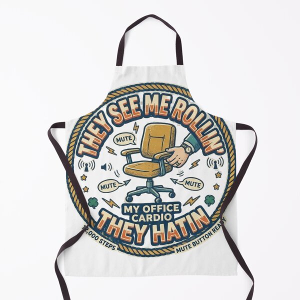 Item preview, They See Me Rollin' Funny Office Chair Cardio Meme Badge designed and sold by Wear Sculpt.