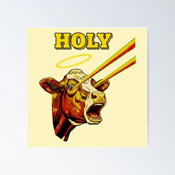 Item preview, Funny Holy Cow Retro Rainbow Laser Eyes designed and sold by Imaginationbeyond.