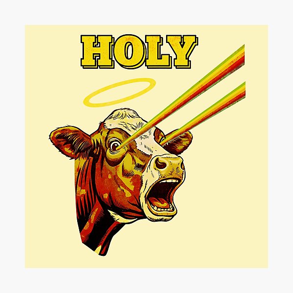 Item preview, Funny Holy Cow Retro Rainbow Laser Eyes designed and sold by Imaginationbeyond.