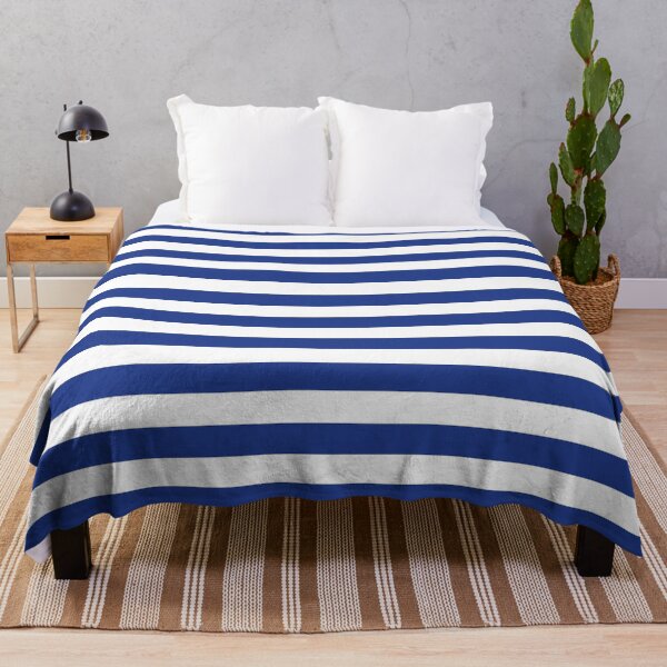 Item preview, Striped White And Royal Blue Pattern designed and sold by pattern-archive.