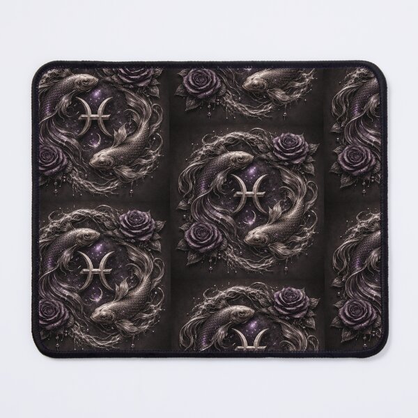 Item preview, Gothic Pisces Zodiac Tattoo | Dark Astrology Koi Fish | Mystic Pisces Sign designed and sold by Bonitivity Zodiacs.