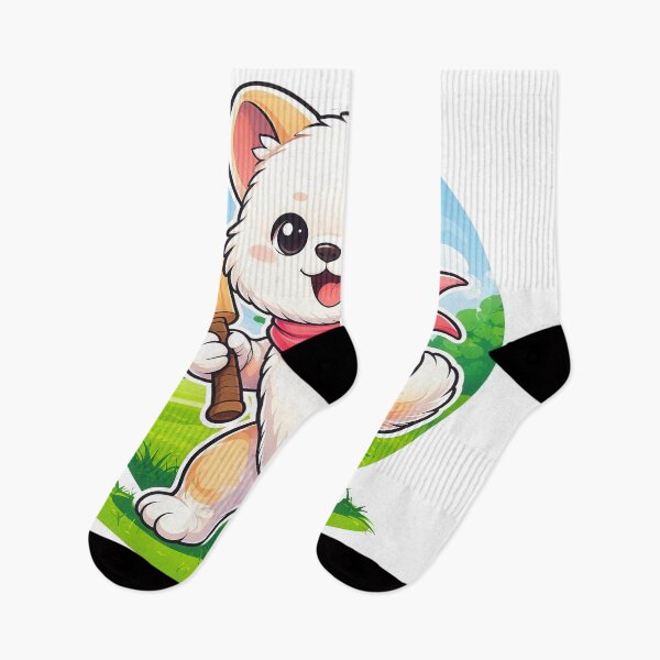 Item preview, Cute Cricket Puppy Player | Kawaii Dog Sports Cartoon Illustration designed and sold by Furfolkz.