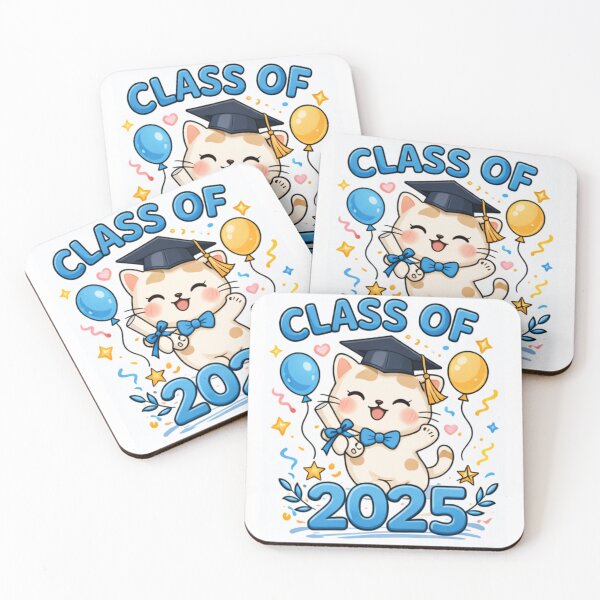 Item preview, Cute Cat Class of 2025 Graduation Design designed and sold by bloomandbeads.eu.