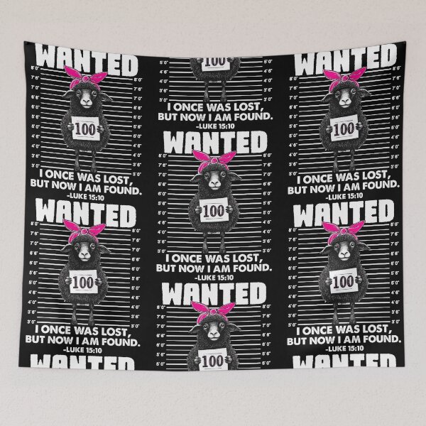 Item preview, Wanted I Once Was Lost Bible Verse Jesus Funny Sheep Mugshot Easter designed and sold by phoebelevine.