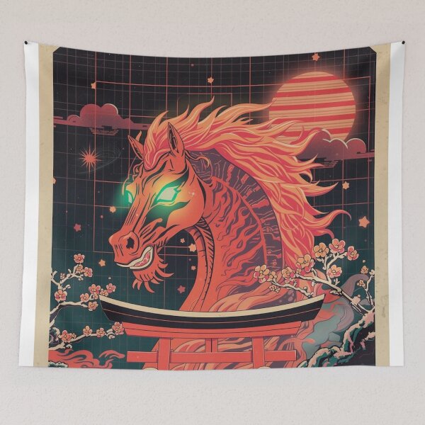 Item preview, Chinese New Year Fire Horse Ukiyo-e Neon Art | Year of the Horse Zodiac designed and sold by Vandy Fullam.