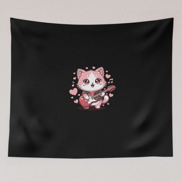 Item preview, Kawaii Guitar Cat Valentine Music designed and sold by Intomindfood.