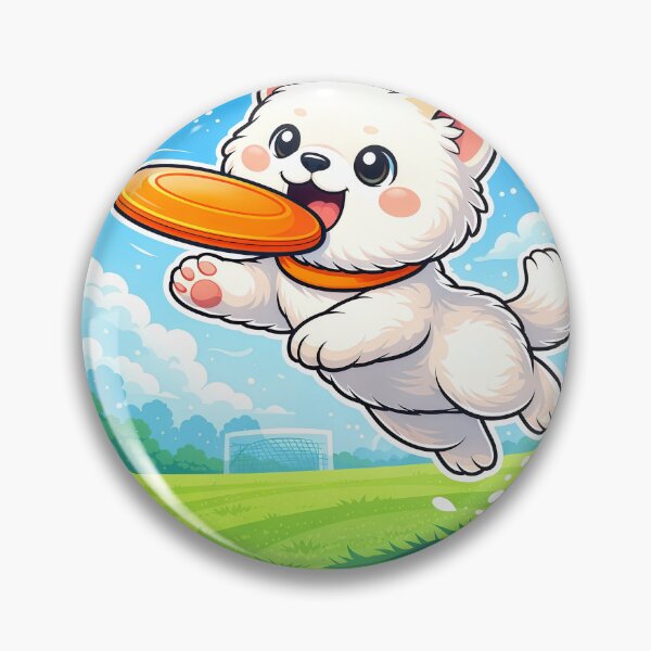 Item preview, Cute Frisbee Puppy | Kawaii Flying Disc Dog Cartoon Sports Mascot designed and sold by Furfolkz.