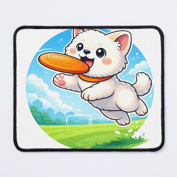 Item preview, Cute Frisbee Puppy | Kawaii Flying Disc Dog Cartoon Sports Mascot designed and sold by Furfolkz.