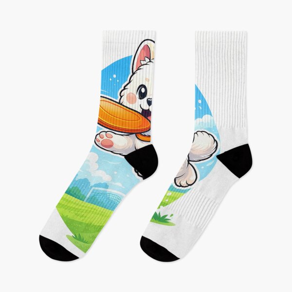 Item preview, Cute Frisbee Puppy | Kawaii Flying Disc Dog Cartoon Sports Mascot designed and sold by Furfolkz.