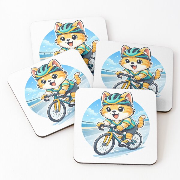 Item preview, Cute Cycling Cat | Kawaii Bicycle Kitten Sports Cartoon Mascot designed and sold by Furfolkz.
