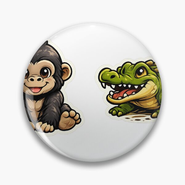 Item preview, Smilling monkey & alligator sticker designed and sold by CreativeSatyaprabh.