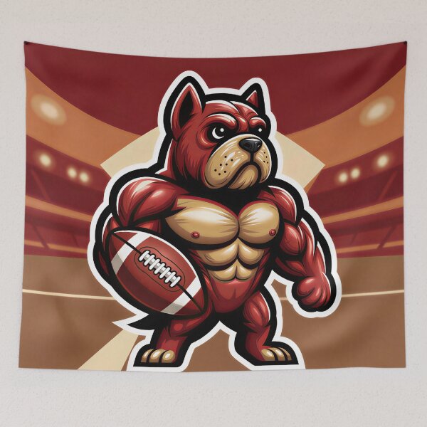 Item preview, Muscular Bulldog Football Mascot | Powerful American Football Dog Athlete designed and sold by Furfolkz.