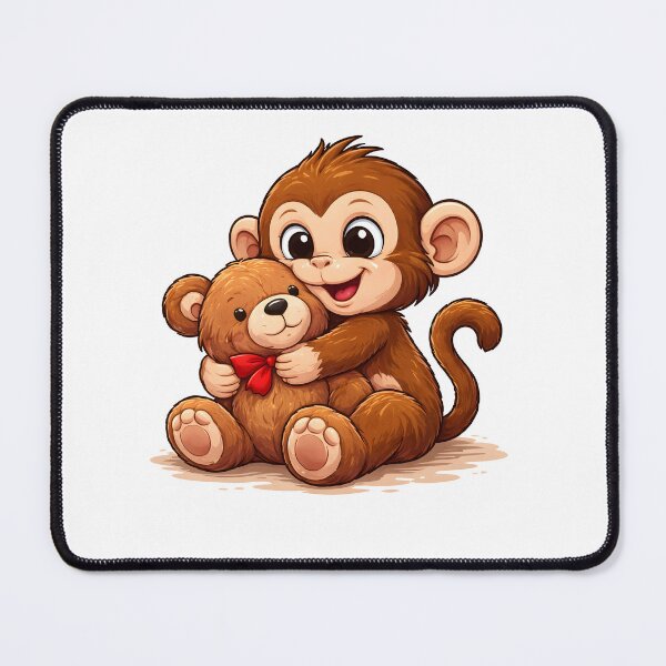 Item preview, Cute Monkey With Teddy Bear Funny Punch Monkey Meme Design designed and sold by Tropivaro.
