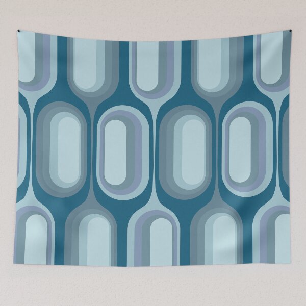 Item preview, Mid Century Modern Retro 70s - Blue gradient designed and sold by JMgraphic.