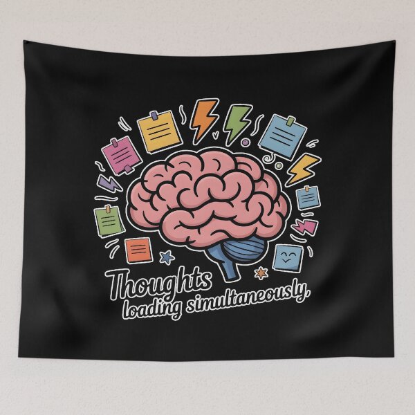 Item preview, Thoughts Loading Simultaneously Shirt – ADHD Brain Humor Aesthetic Tee designed and sold by ImaginedSpace7.