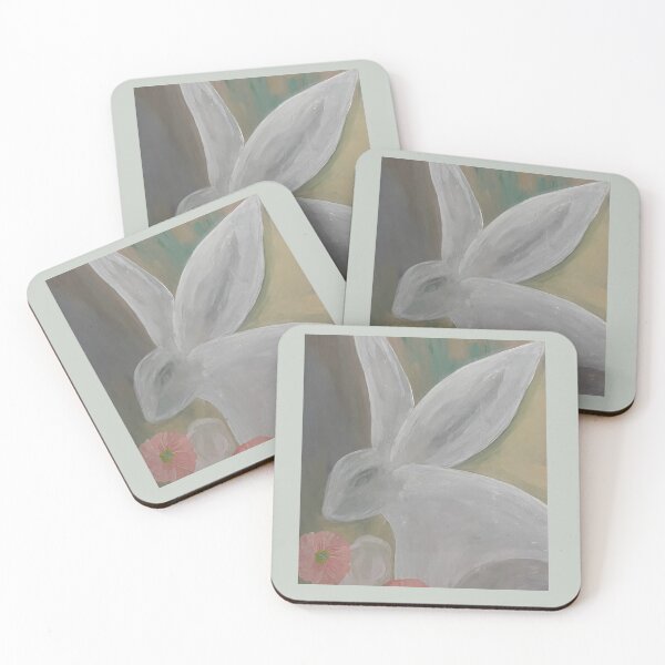 Item preview, Whimsical Rabbit & Flowers – Cottagecore Animal Art designed and sold by PeridotGypsy.