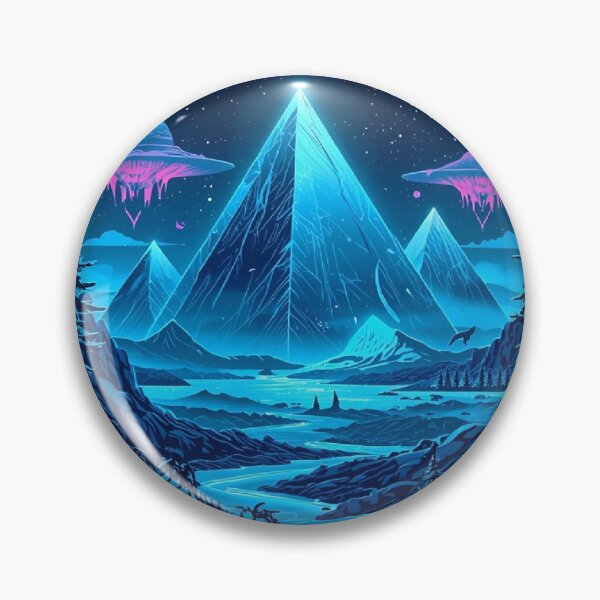 Item preview, Neon Alien World – Floating Pyramids & Bioluminescent Landscape designed and sold by Mitaudesign.