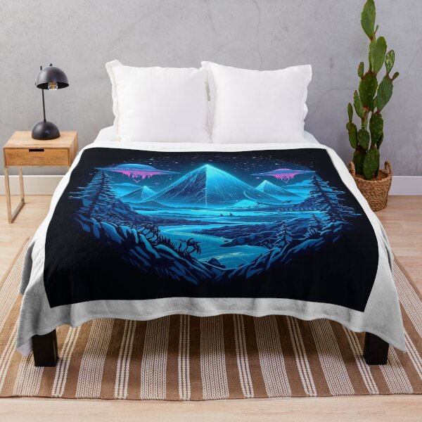 Item preview, Neon Alien World – Floating Pyramids & Bioluminescent Landscape designed and sold by Mitaudesign.