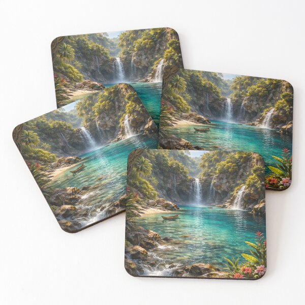 Item preview, Lagoon with waterfalls designed and sold by Anisha  Vaz.