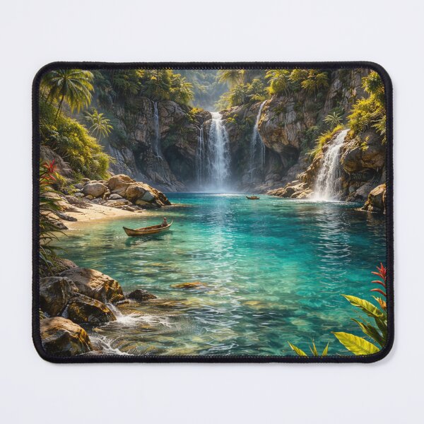 Item preview, Lagoon with waterfalls designed and sold by Anisha  Vaz.