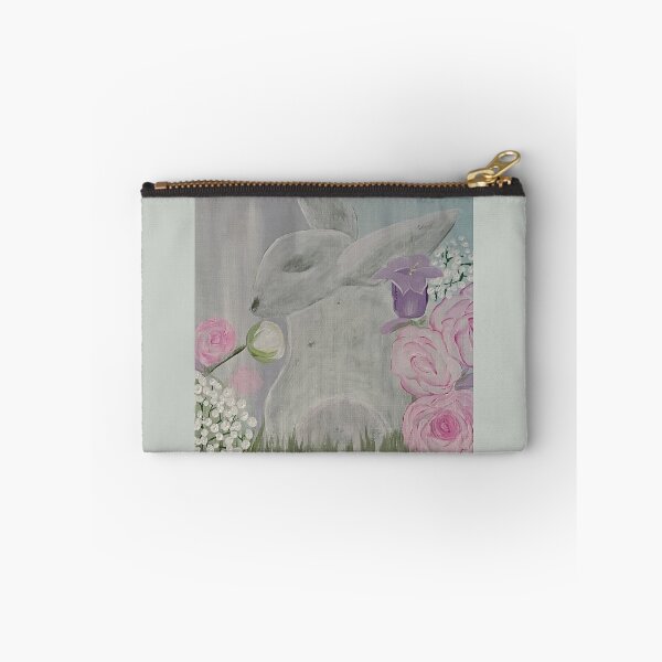 Item preview, Original Rabbit Painting – Whimsical Floral Art for Home Décor designed and sold by PeridotGypsy.