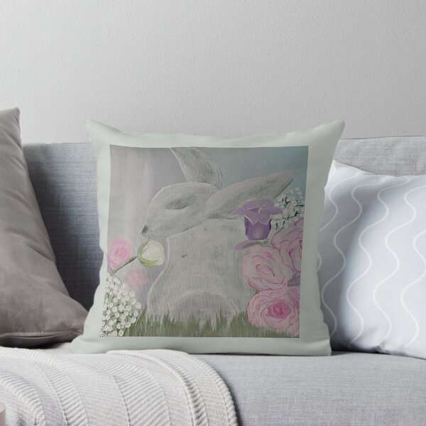 Item preview, Original Rabbit Painting – Whimsical Floral Art for Home Décor designed and sold by PeridotGypsy.