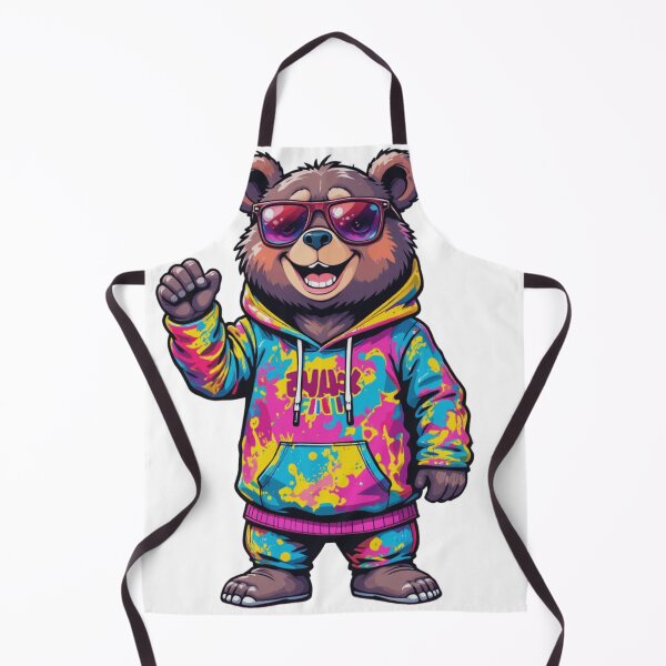 Item preview, Cute Funky Bear Standing – Colorful Streetwear Cartoon Bear T-Shirt designed and sold by RAZELBAGUIOSHOP.