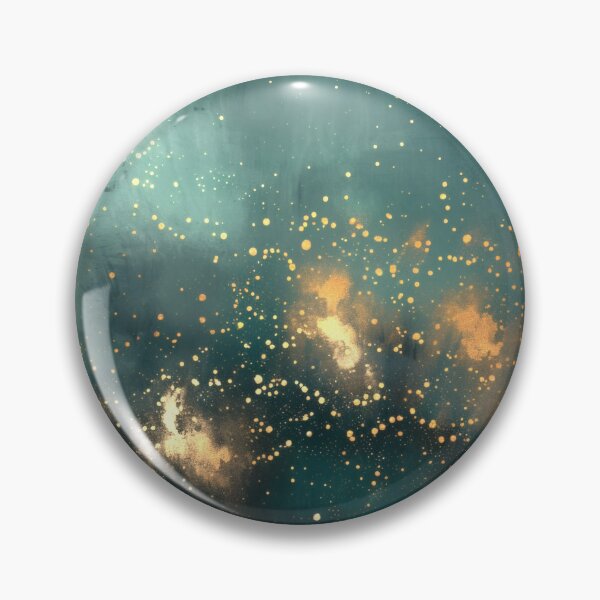 Artikelvorschau, Smaragdgrüne Abstrakte Wandkunst mit goldenen Akzenten entworfen und verkauft von CosmicGlyph.