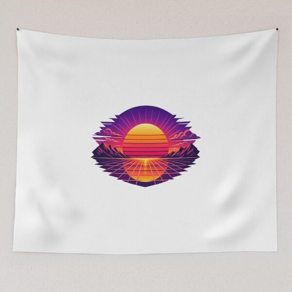 Item preview, Retro Synthwave Sunset Horizon – 80s Vaporwave Neon Sun Aesthetic Digital Art designed and sold by ArtWaveStudio8.