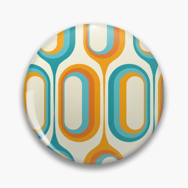 Item preview, Mid Century Modern Retro 70s - Turquoise blue and Orange designed and sold by JMgraphic.