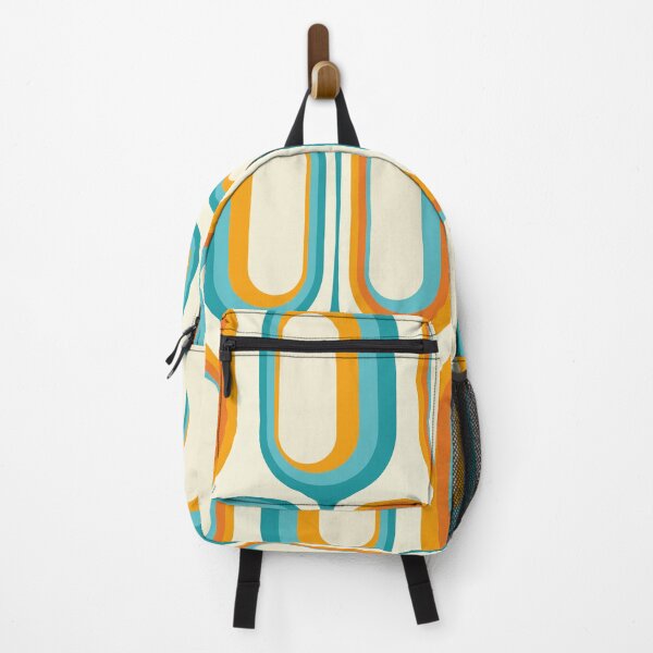 Item preview, Mid Century Modern Retro 70s - Turquoise blue and Orange designed and sold by JMgraphic.