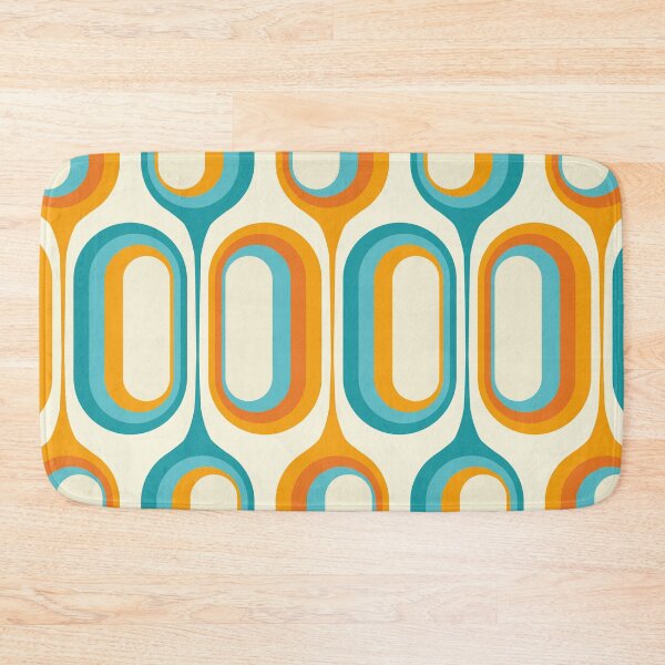 Item preview, Mid Century Modern Retro 70s - Turquoise blue and Orange designed and sold by JMgraphic.