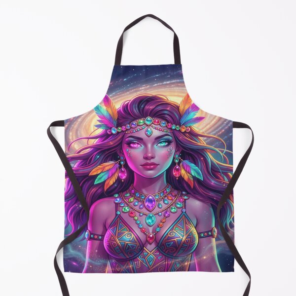 Item preview, Galactic Boho Spirit and Cosmic Wisdom in a Vibrant Mystical Portrait designed and sold by FotoworldEdel.