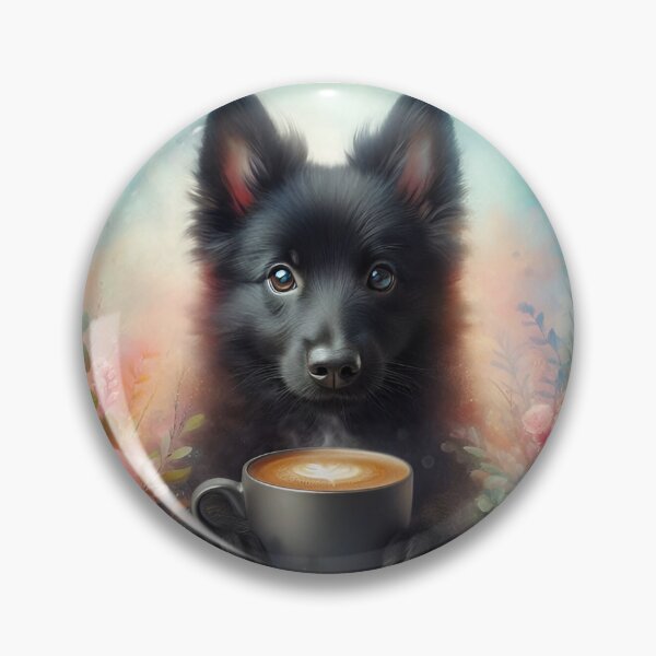 Item preview, Schipperke Drinking Coffee: “Schipperke Sips” designed and sold by The Coffee Critters.