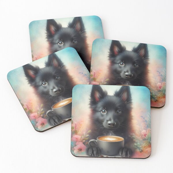 Item preview, Schipperke Drinking Coffee: “Schipperke Sips” designed and sold by The Coffee Critters.