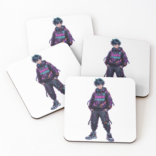 Item preview, Cyberpunk Anime Streetwear Boy – Futuristic Neon Urban Character designed and sold by Morden-Design.