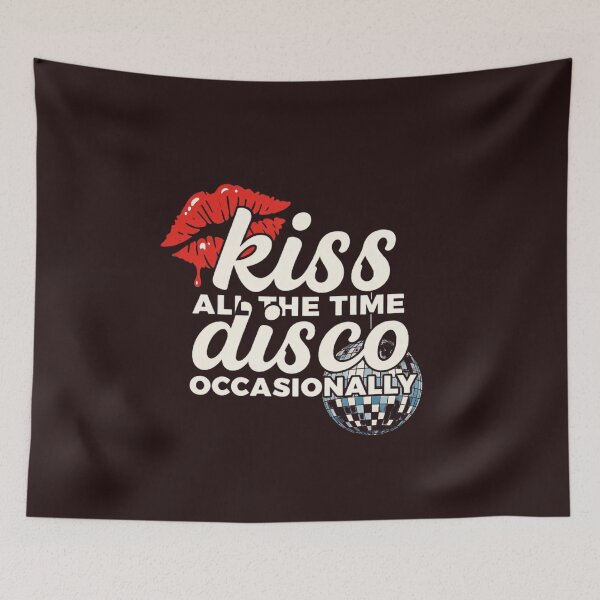 Item preview, Kiss All The Time Disco Occasionally - Retro 70s Typography Design designed and sold by CandyKissDgtl.