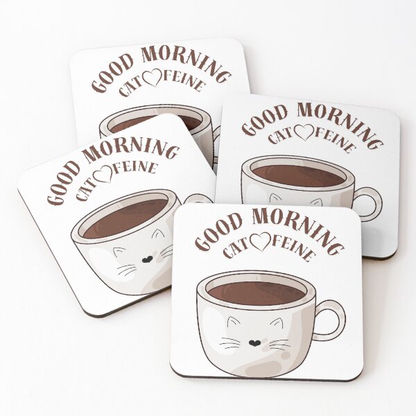 Item preview, Good morning Catfeine. designed and sold by Dinasshop.