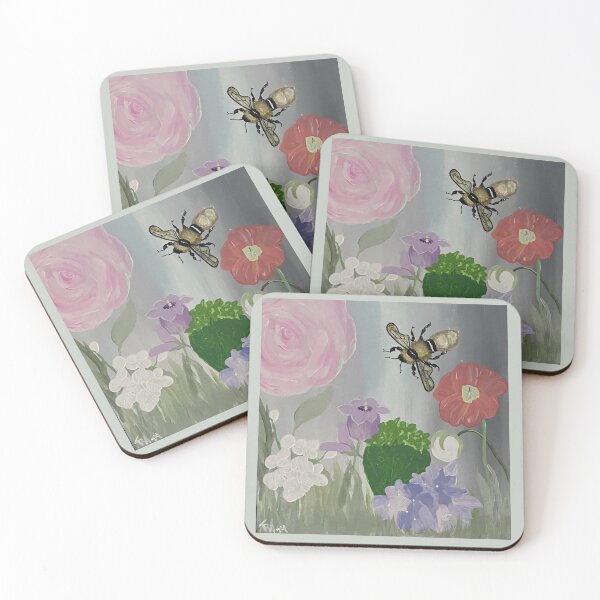 Item preview, Cottage Garden Bee Harmony in Sage Gray designed and sold by PeridotGypsy.