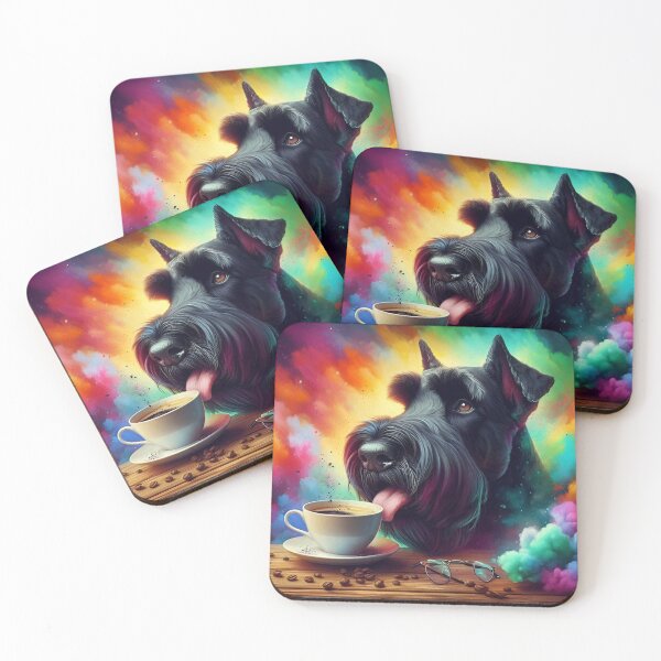 Item preview, Giant Schnauzer Drinking Coffee: “Giant Schnauzer Grind” designed and sold by The Coffee Critters.
