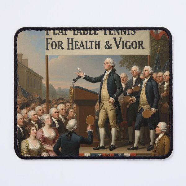 Item preview, George Washington Table Tennis T-Shirt - Patriotic Ping Pong Health & Vigor Art designed and sold by OhMyPingCo.
