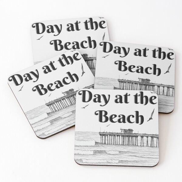 Item preview, Day at the Beach Pier Sketch Vintage Coastal Illustration designed and sold by PixelWaveBD.