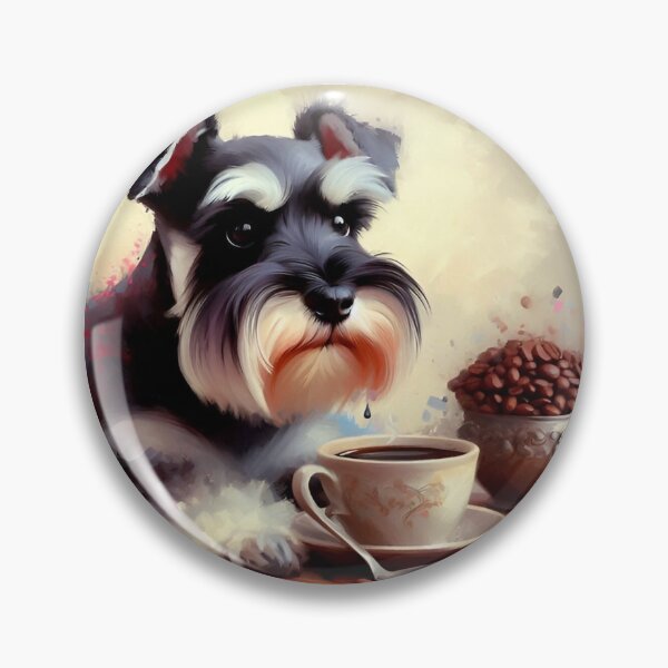 Item preview, Mini Schnauzer Drinking Coffee: “Mini Schnauzer Mocha” designed and sold by The Coffee Critters.